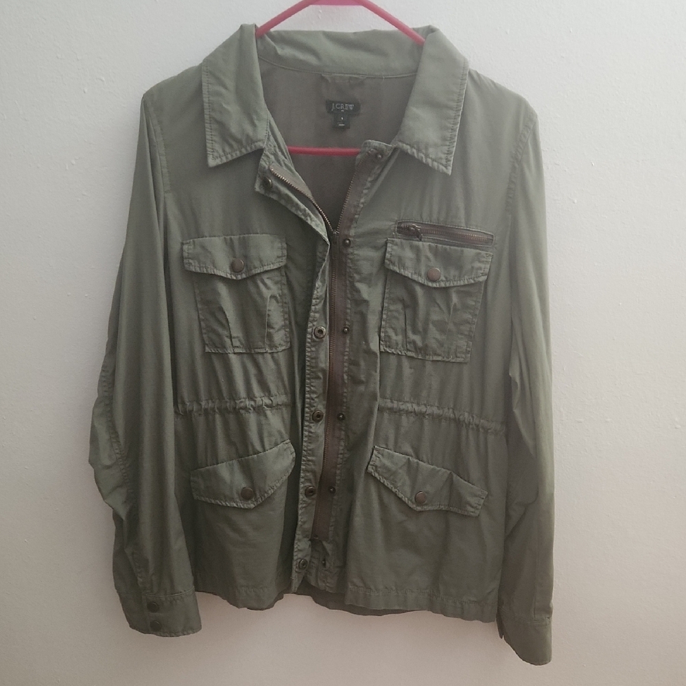 J. Crew Utility Jacket in Olive Sz L